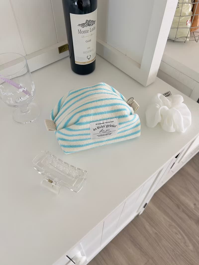 terry stripe pouch M_aquarius