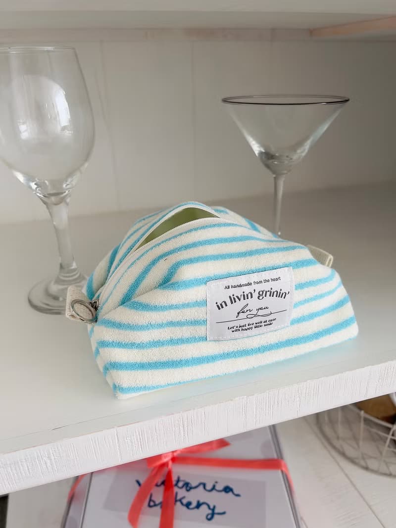 terry stripe pouch M_aquarius