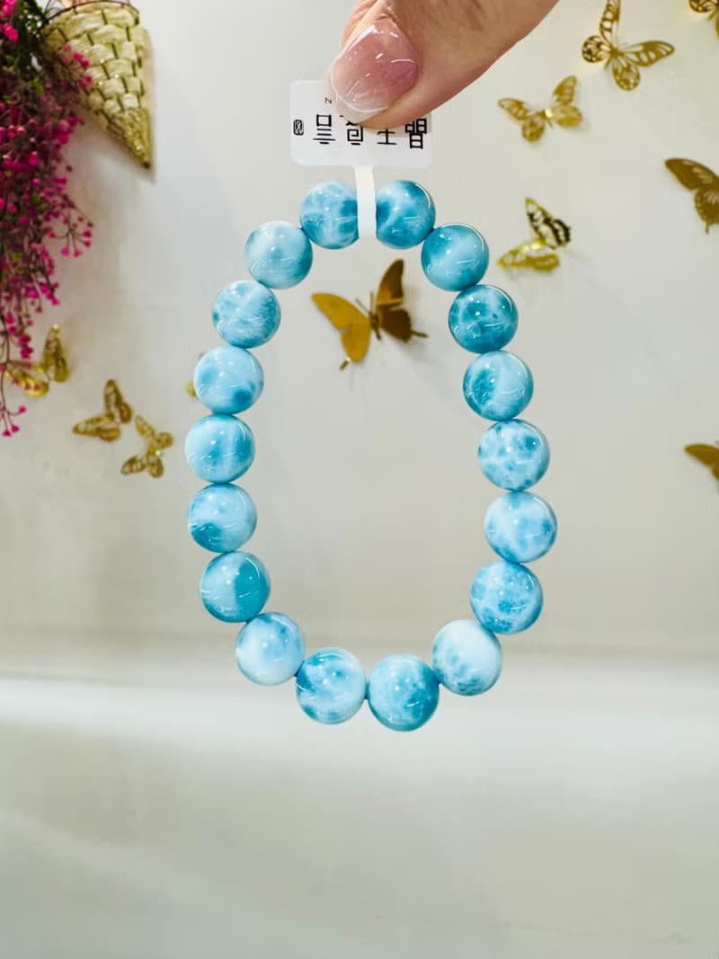 精品濃色藍拉利瑪海紋石11.5mm41.70g緩解脾氣內心壓力緊張壓力