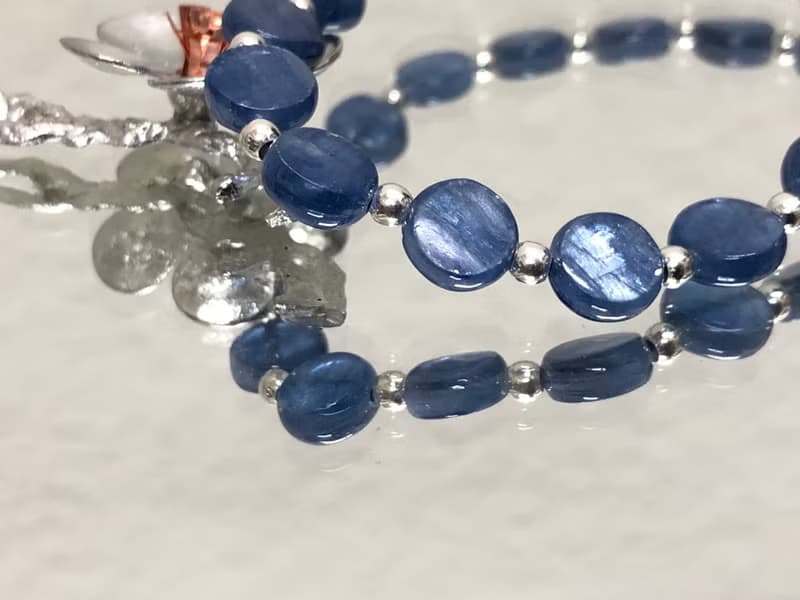 快速出貨 天然藍晶石手鍊 925銀手鍊