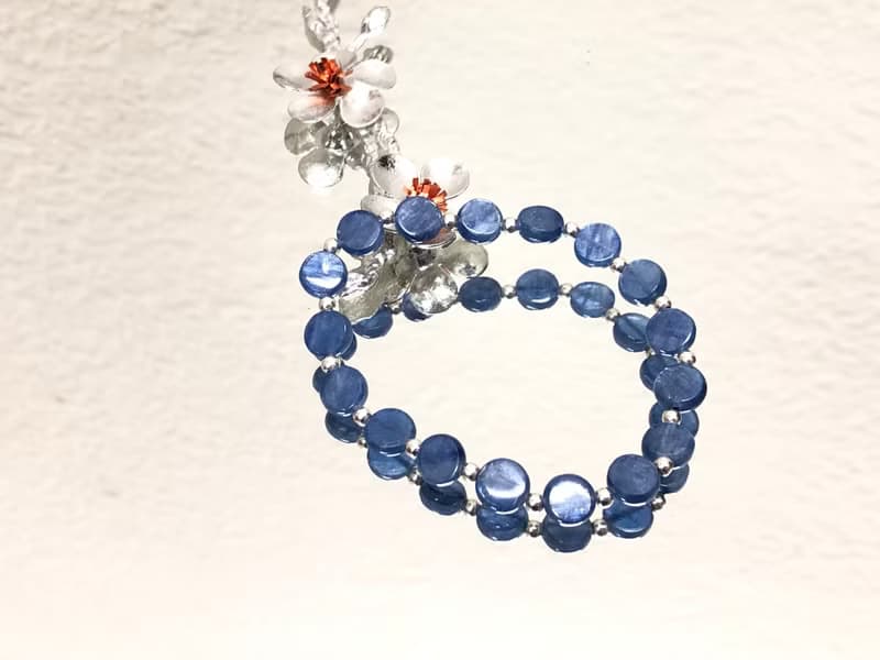 快速出貨 天然藍晶石手鍊 925銀手鍊