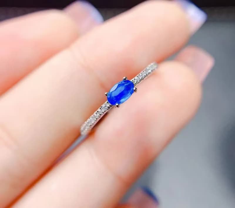 Super Dainty Ring, Blue Opal Ring, Natural Opal Gemstone, Opal Jewelry