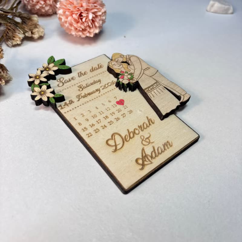 Photo Wooden Card Save The Date – Personalized Wedding Announcement Card
