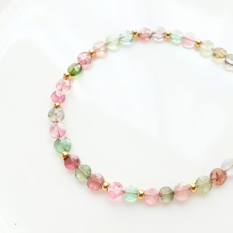 精靈能量 天然糖果碧璽 晶體乾淨 柔美多彩 能量手串 手鍊 禮物
