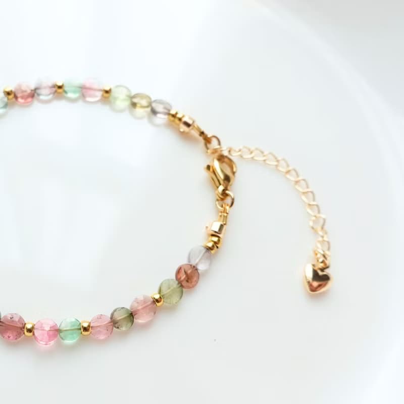 精靈能量 天然糖果碧璽 晶體乾淨 柔美多彩 能量手串 手鍊 禮物