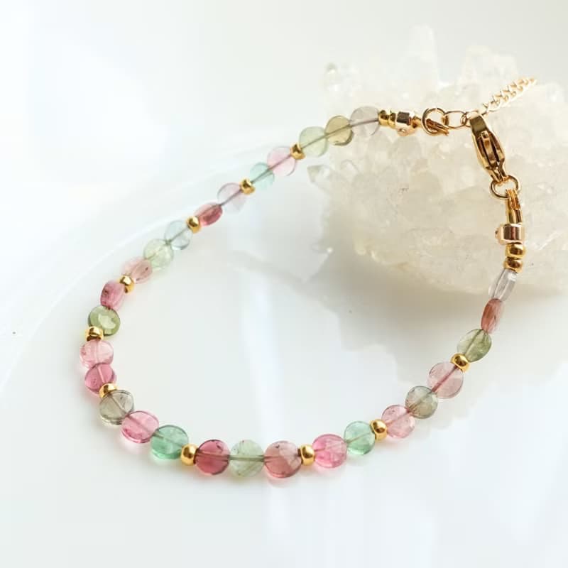 精靈能量 天然糖果碧璽 晶體乾淨 柔美多彩 能量手串 手鍊 禮物