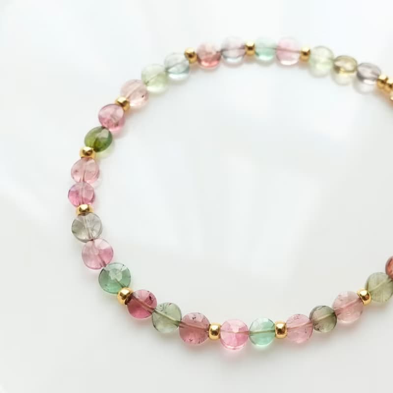 精靈能量 天然糖果碧璽 晶體乾淨 柔美多彩 能量手串 手鍊 禮物