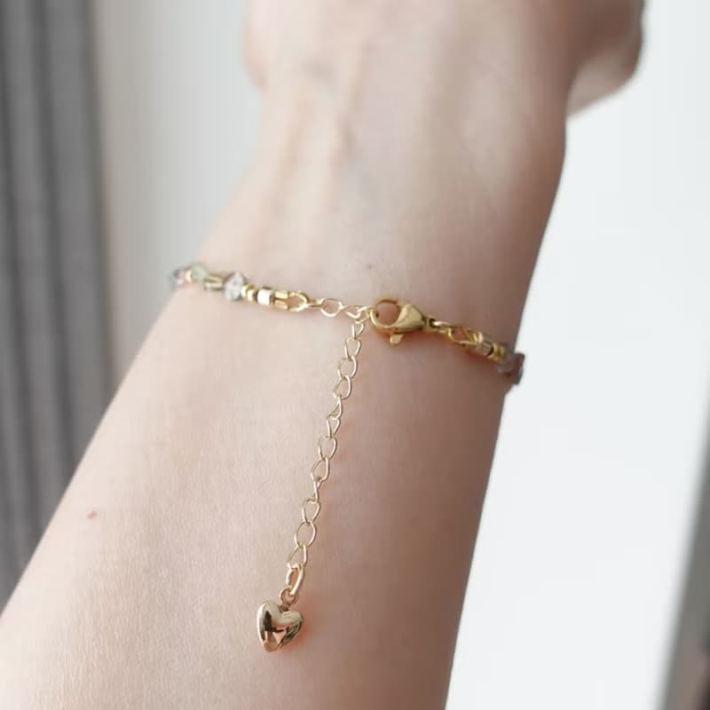 精靈能量 天然糖果碧璽 晶體乾淨 柔美多彩 能量手串 手鍊 禮物