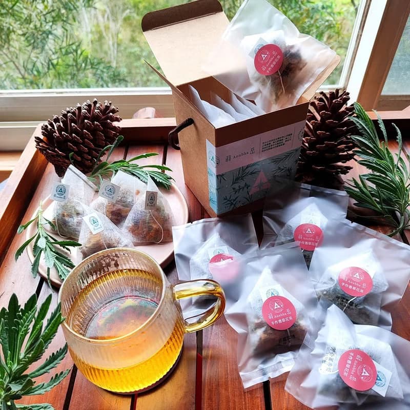 十款無咖啡因香草茶包-含十種口味療癒系花茶組-農園自產無毒香草