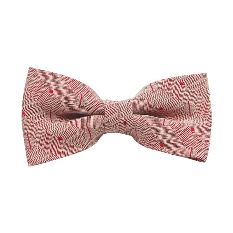 白線幾何紅領結