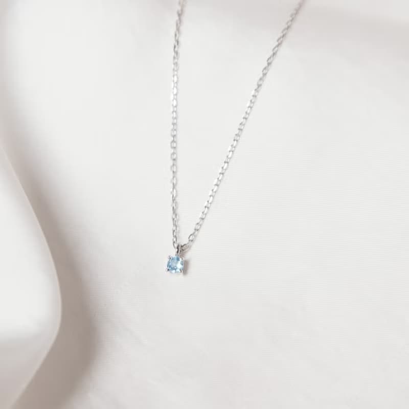 瑞士藍拓帕石項鍊 手鍊 | 誕生石_11月誕生石 | 純銀。生日。禮物
