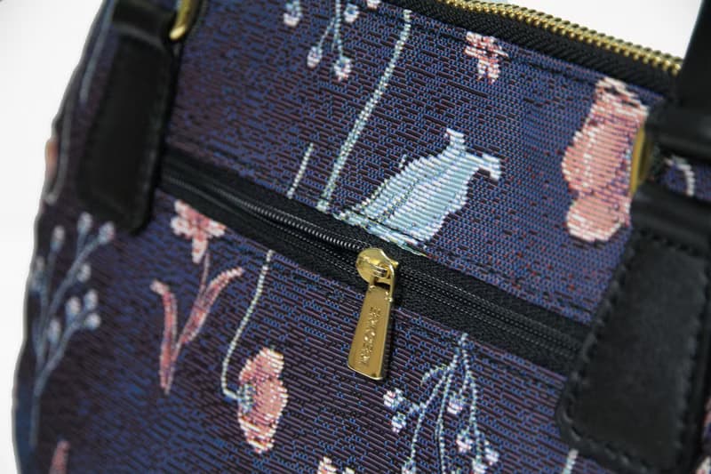 貝殼兩用包  真皮 / 布防潑水 平織緹花 極光波斯貓 阿曼達