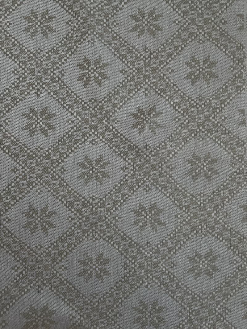 Linen rustic gray ornament tablecloth, gift idea housewarming
