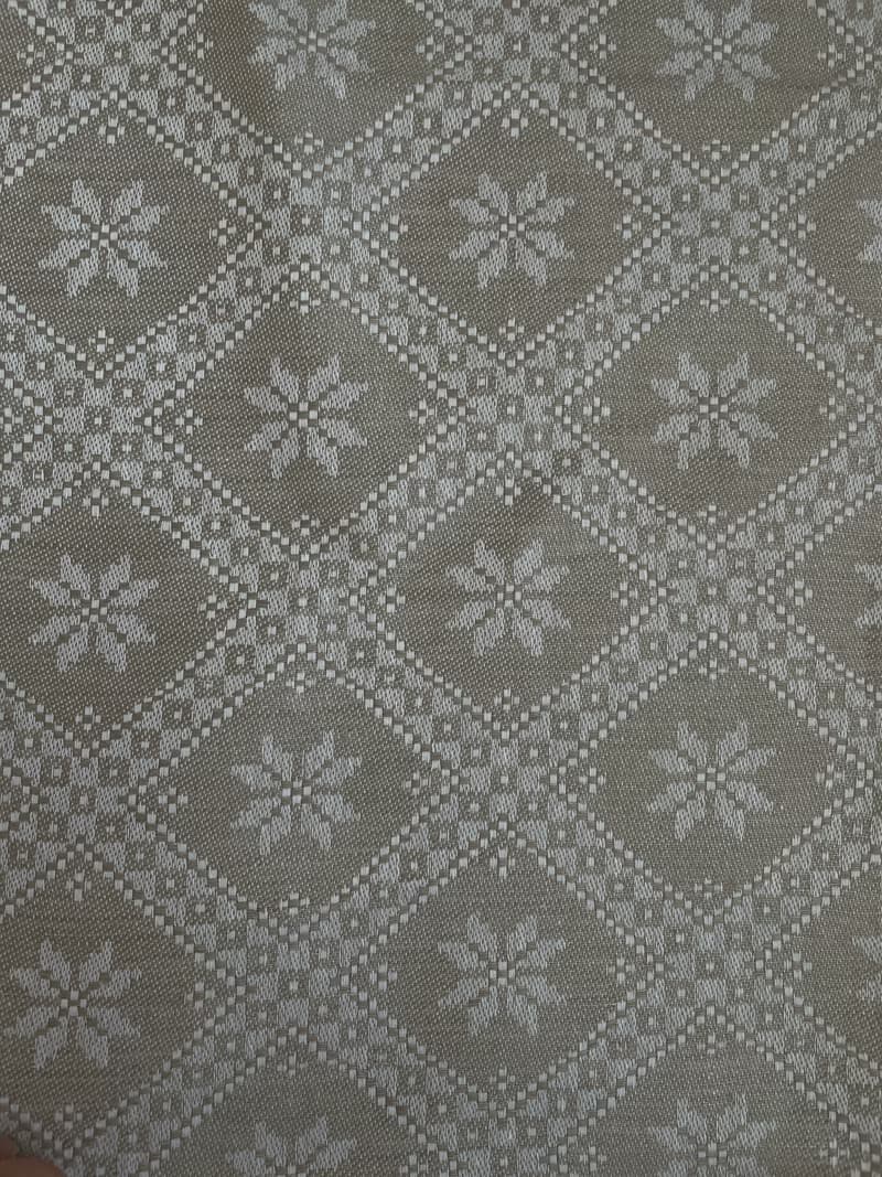Linen rustic gray ornament tablecloth, gift idea housewarming