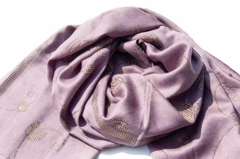 喀什米爾Cashmere 水鑽羊絨圍巾 純羊毛圍巾披巾 戒指絨披肩-星空
