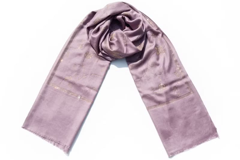 喀什米爾Cashmere 水鑽羊絨圍巾 純羊毛圍巾披巾 戒指絨披肩-星空
