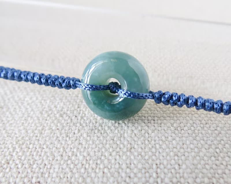 本命年【歲歲平安】飄花意境棉平安扣翡翠絲光編織手鍊*SW36*開運