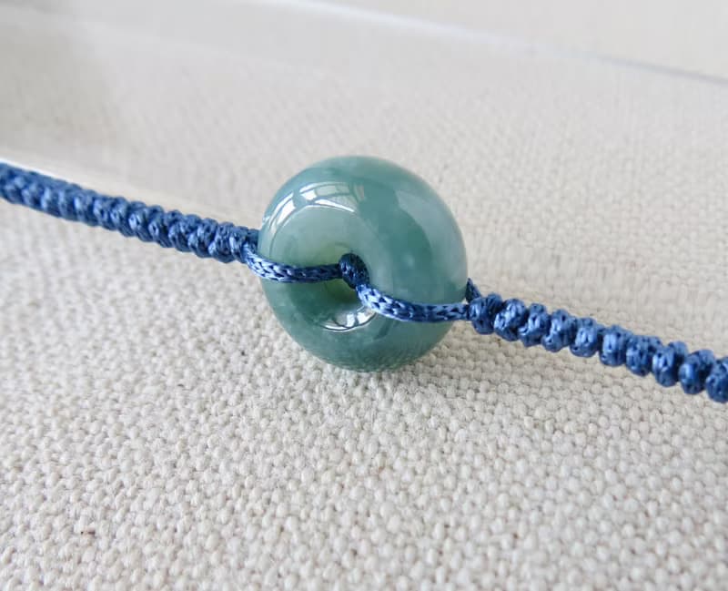 本命年【歲歲平安】飄花意境棉平安扣翡翠絲光編織手鍊*SW36*開運