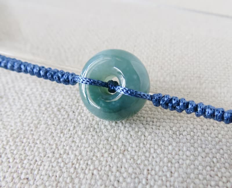 本命年【歲歲平安】飄花意境棉平安扣翡翠絲光編織手鍊*SW36*開運