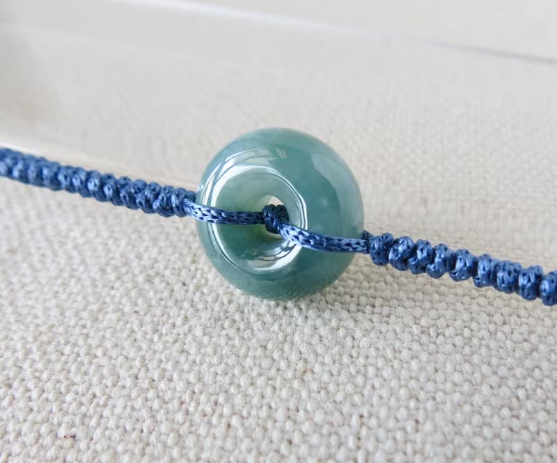 本命年【歲歲平安】飄花意境棉平安扣翡翠絲光編織手鍊*SW36*開運