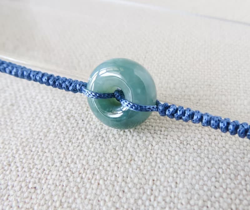 本命年【歲歲平安】飄花意境棉平安扣翡翠絲光編織手鍊*SW36*開運