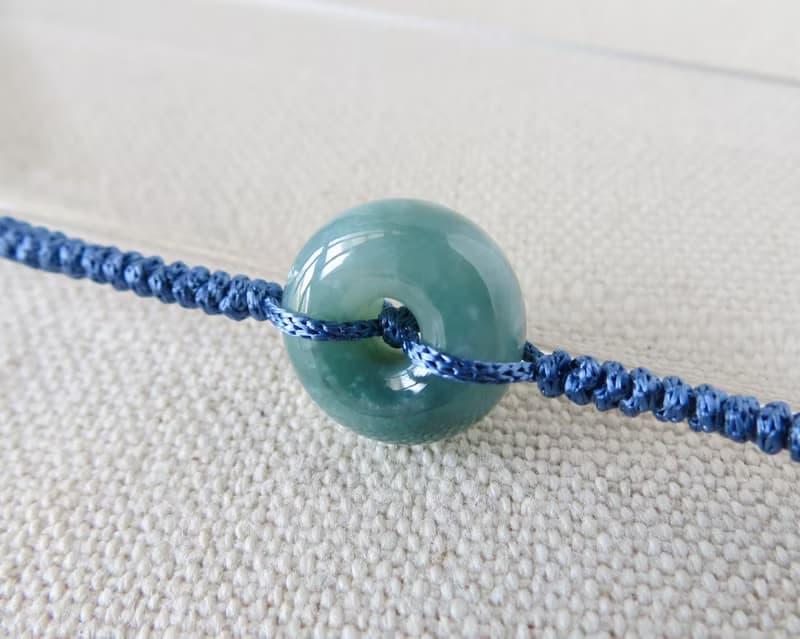 本命年【歲歲平安】飄花意境棉平安扣翡翠絲光編織手鍊*SW36*開運