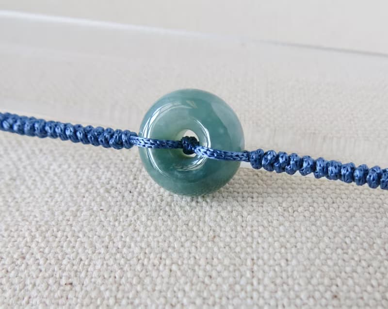 本命年【歲歲平安】飄花意境棉平安扣翡翠絲光編織手鍊*SW36*開運