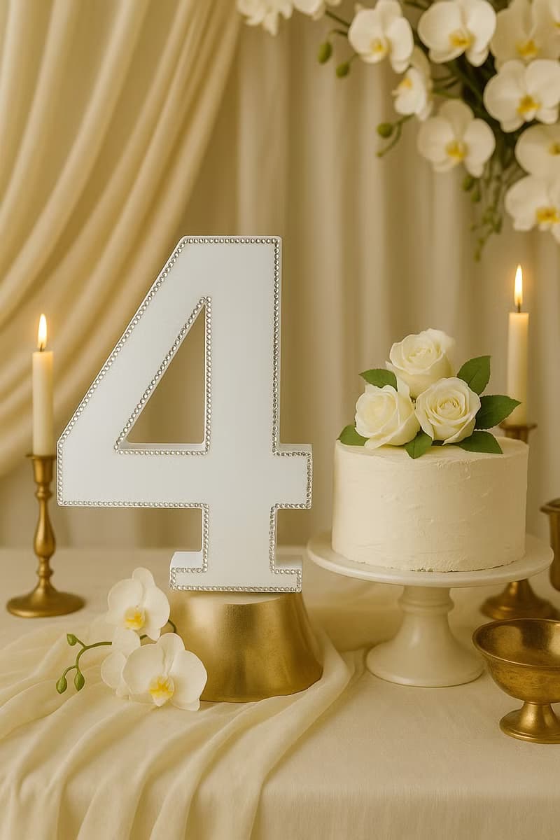 閃耀 40 數字擺飾－適合生日派對、紅寶石婚或紀念日裝飾