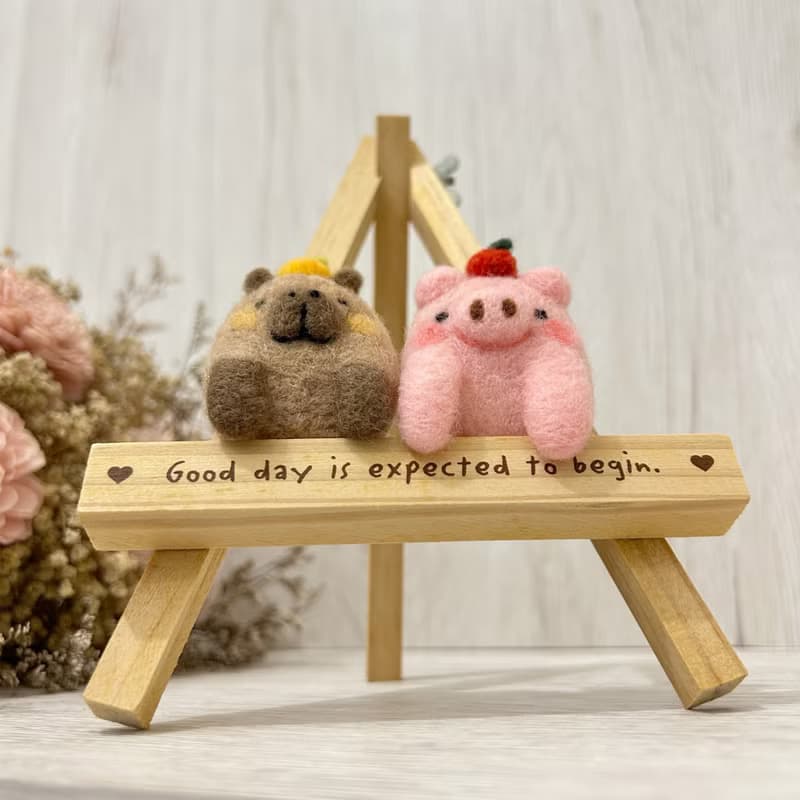 口袋小動物 蘋安小豬 吉祥小水豚 羊毛氈別針 胸針 療癒 送禮