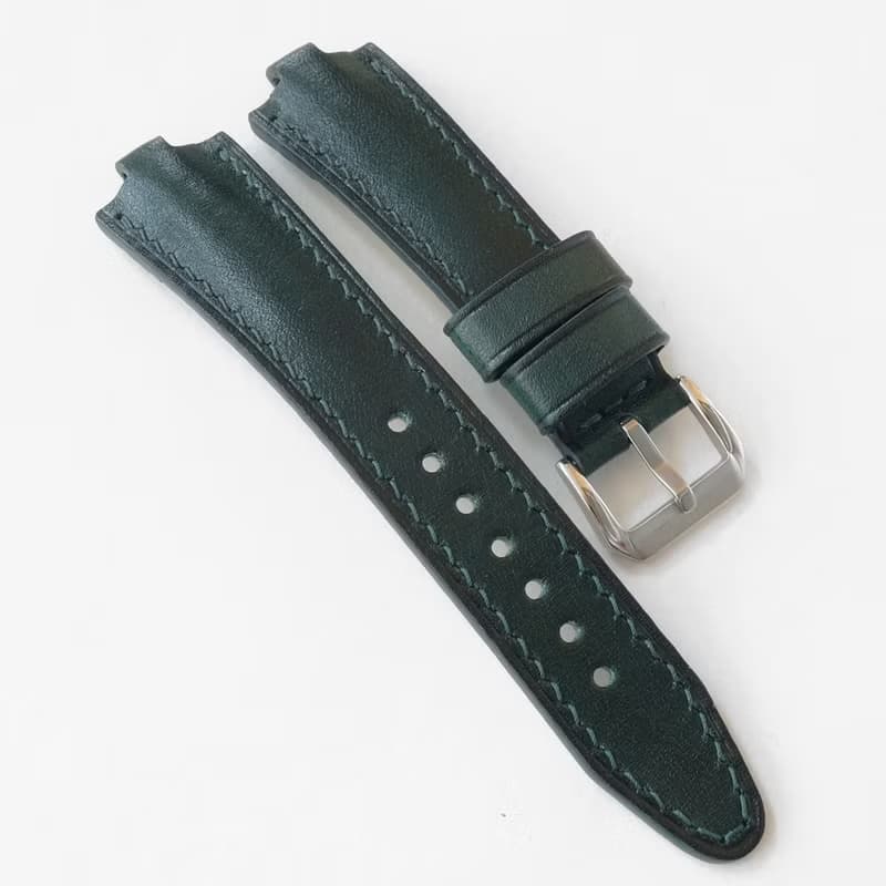 深綠色表帶 適用於Bvlgari Diagono和Aluminium。22x7和22x8公釐