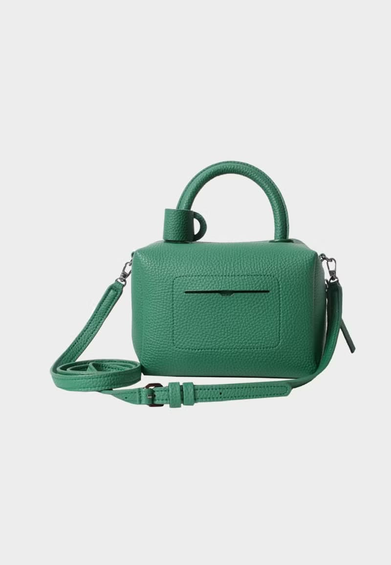 Cubic Cross Body Bag 皮革斜背/手提小方包 - green color