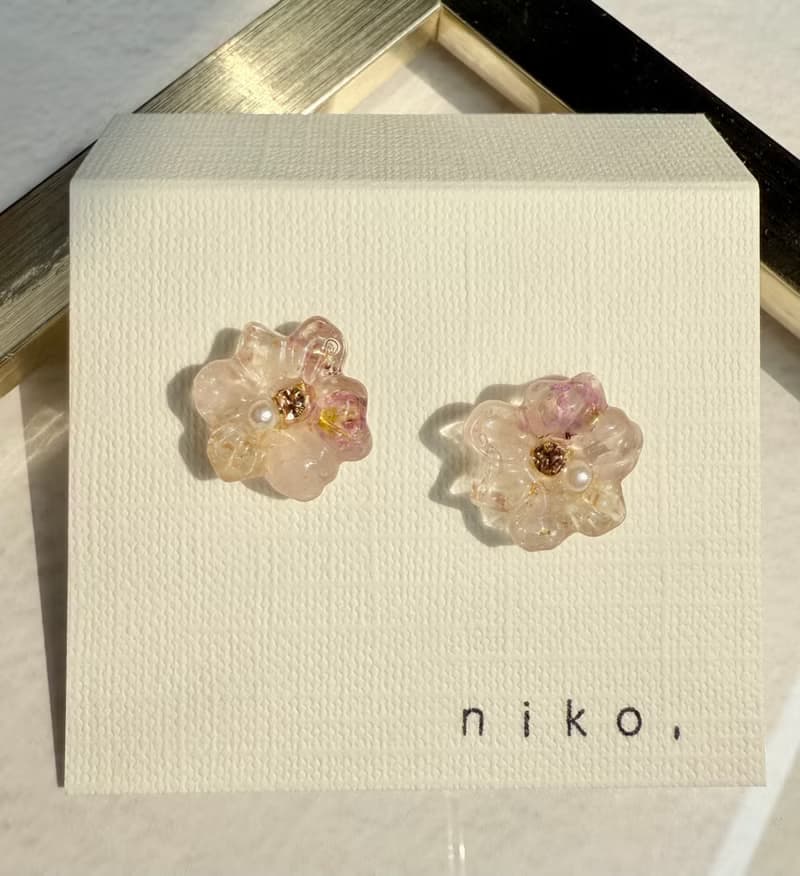 手作耳環  乾燥花  日本手作家