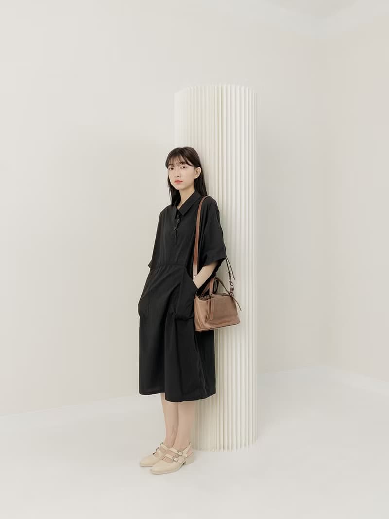 supportingrole 真皮中性多分層休閒手提肩側背包  棕色