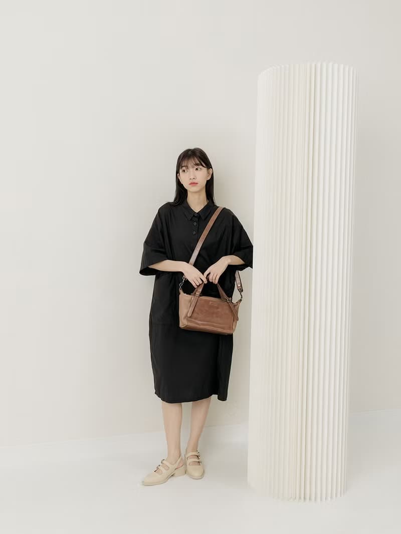 supportingrole 真皮中性多分層休閒手提肩側背包  棕色
