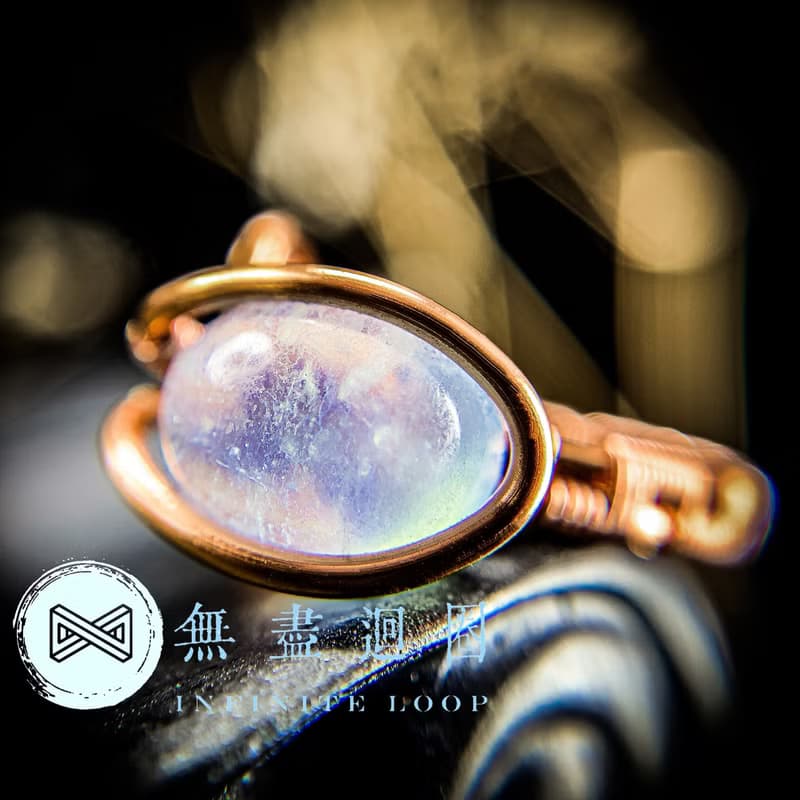 【海洋氛圍】海藍寶石戒指 金屬線編織水晶戒指