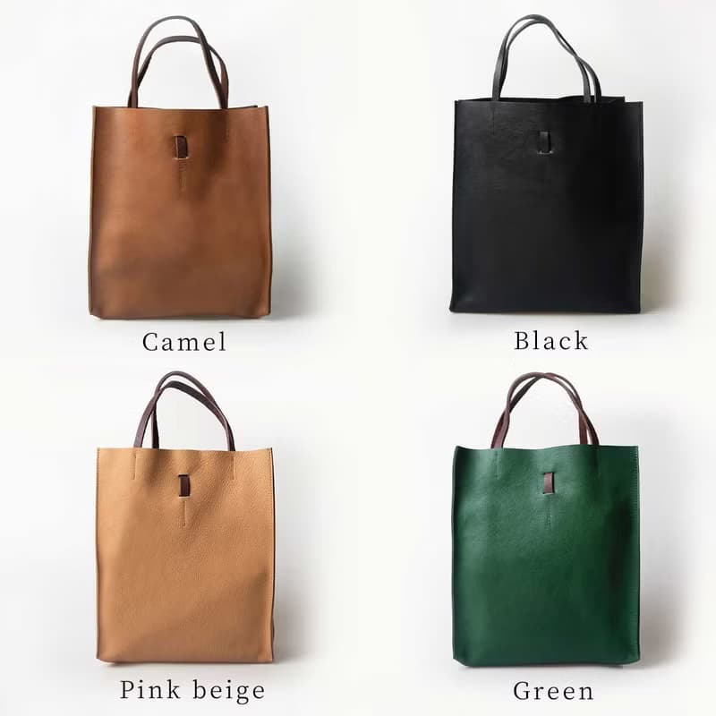 環保袋 折疊 女士包 真皮 牛皮 寬底 手提包 耐用 輕量 栃木皮革