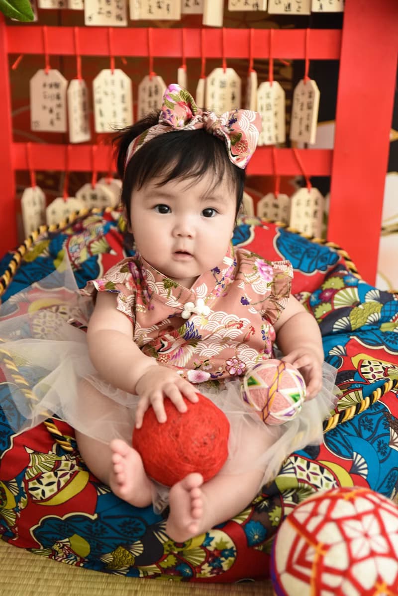 中國風旗袍改良式包屁衣 彌月 收涎 抓周 tutu  髮帶