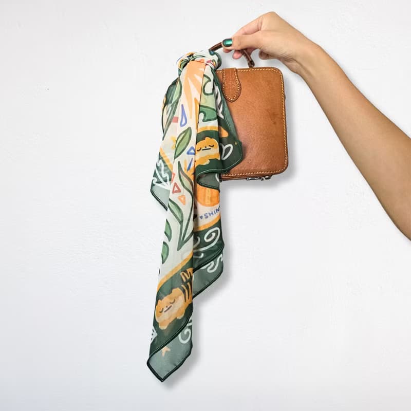 綠熱帶陽光絲巾領巾