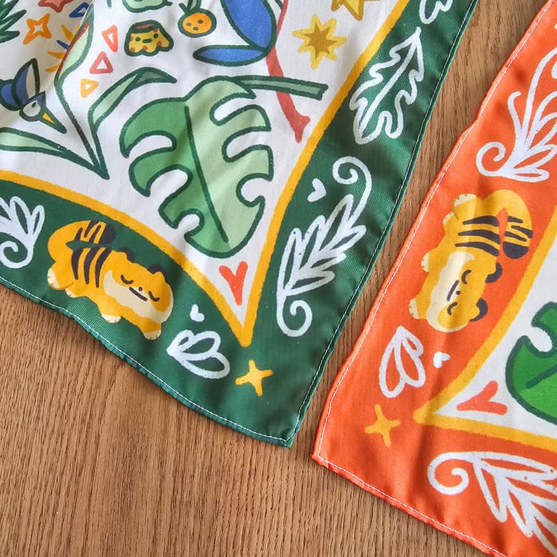 綠熱帶陽光絲巾領巾