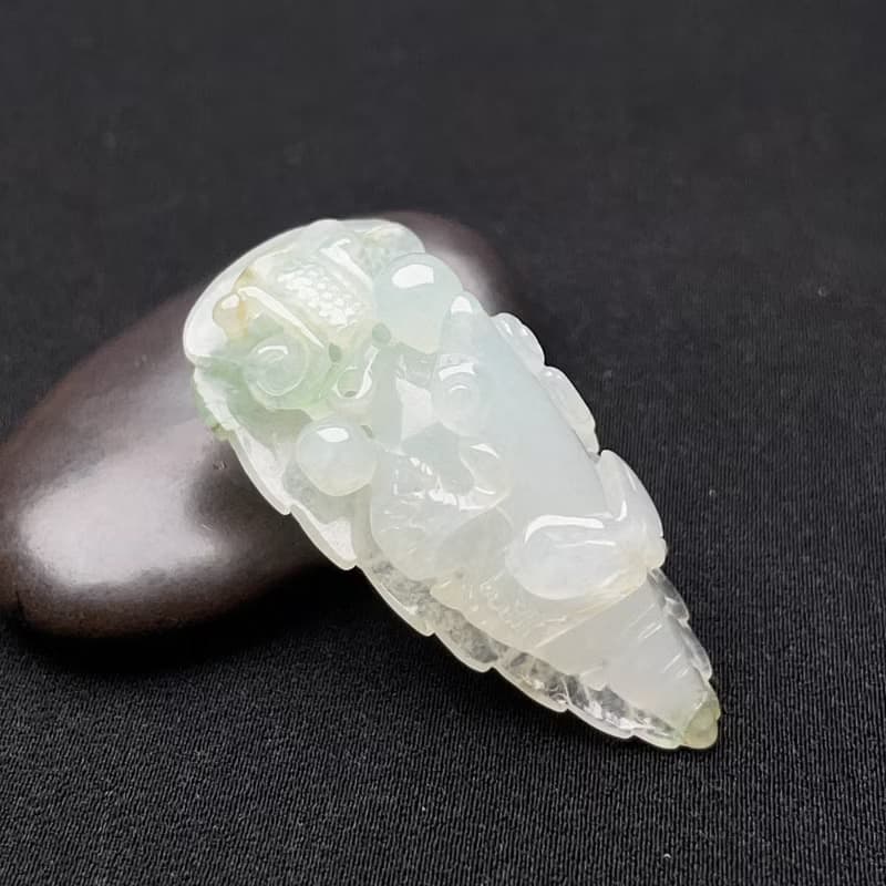 【一葉暴富】冰種飄綠翡翠青蛙葉子吊飾 | 天然緬甸翡翠A貨|送禮