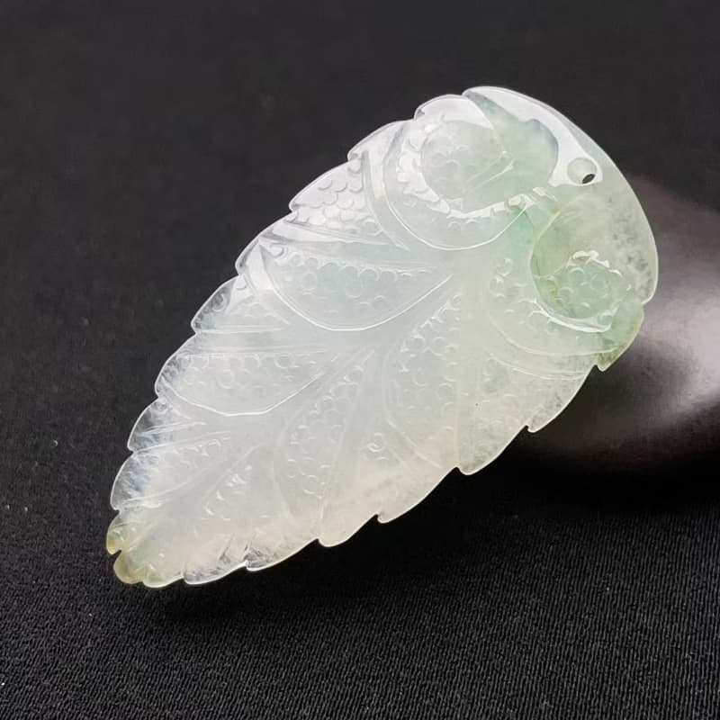 【一葉暴富】冰種飄綠翡翠青蛙葉子吊飾 | 天然緬甸翡翠A貨|送禮