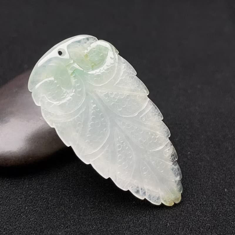 【一葉暴富】冰種飄綠翡翠青蛙葉子吊飾 | 天然緬甸翡翠A貨|送禮