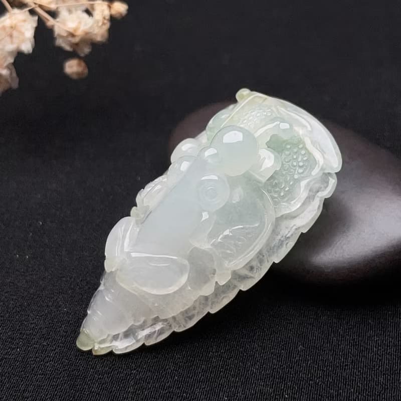 【一葉暴富】冰種飄綠翡翠青蛙葉子吊飾 | 天然緬甸翡翠A貨|送禮