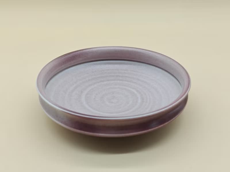 創意冰裂釉陶瓷圓盤家用沙拉盤湯菜盤純色盤子復古麻點盤子餐具