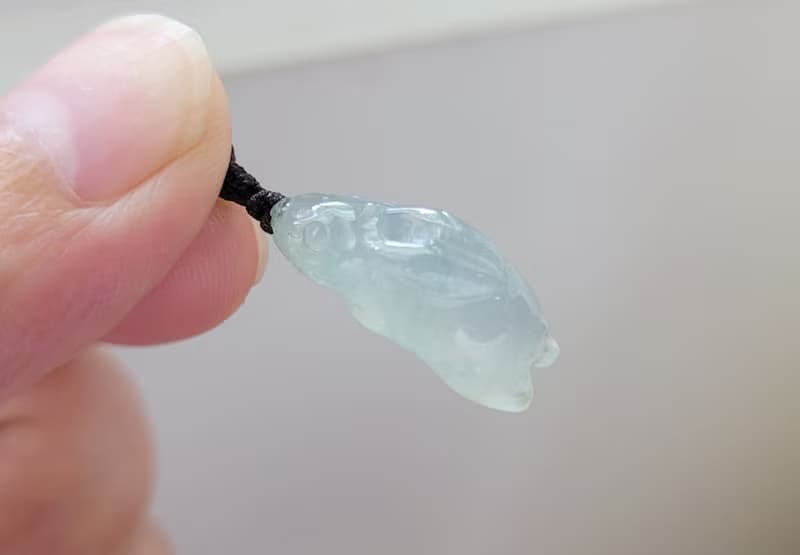 【親翠】天然翡翠 冰晴Juice種水耍廢趴趴兔項鍊 生肖兔
