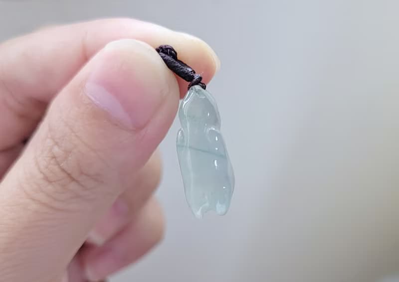 【親翠】天然翡翠 冰晴Juice種水耍廢趴趴兔項鍊 生肖兔