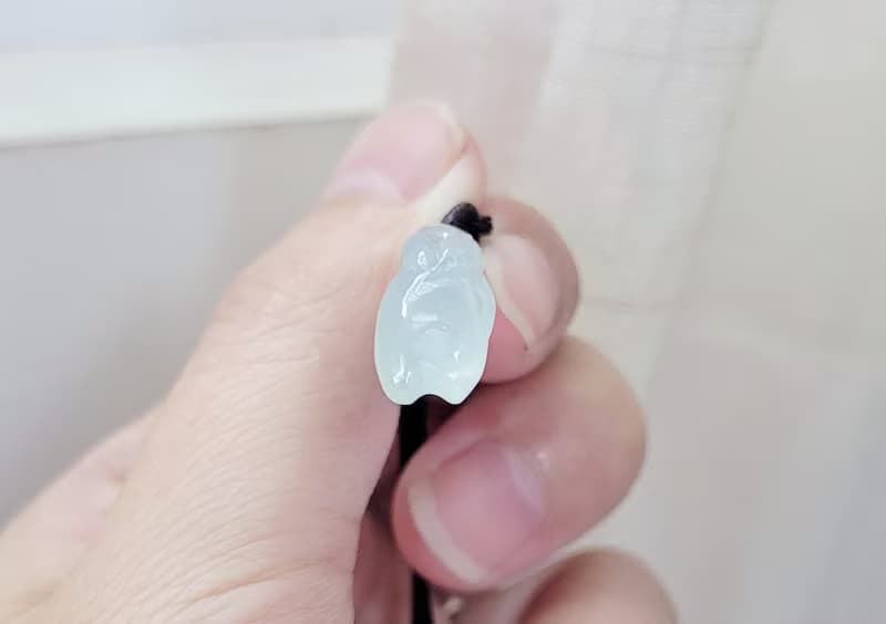 【親翠】天然翡翠 冰晴Juice種水耍廢趴趴兔項鍊 生肖兔