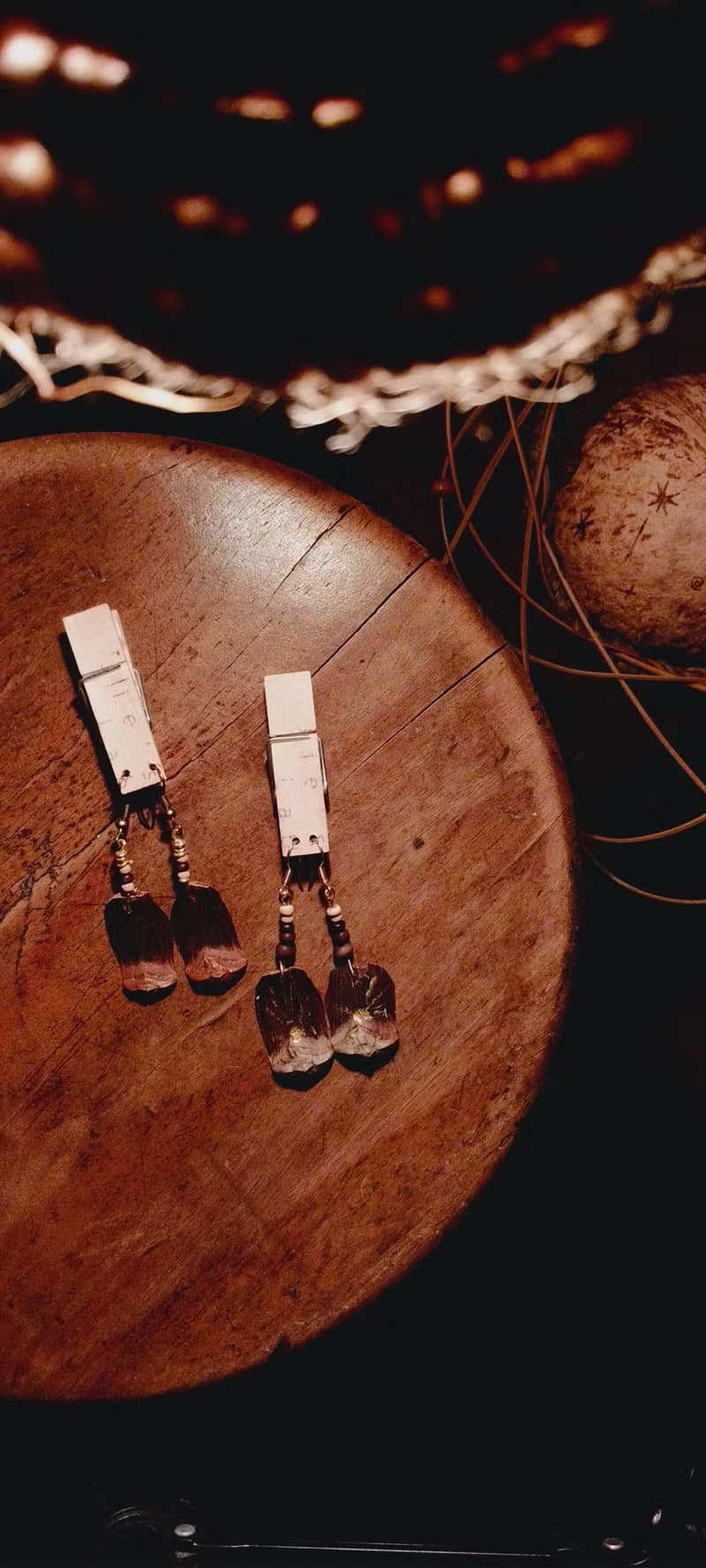 【Feather of pine】大地之籽。手工毬果鱗片創意耳環