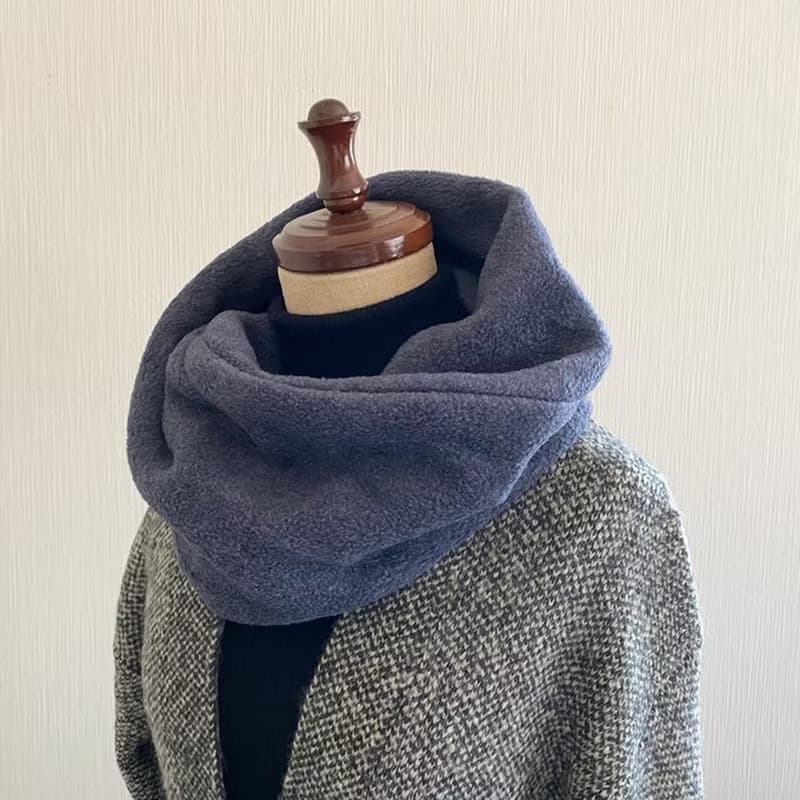 高級メルトンフリースのスヌード　ネイビー