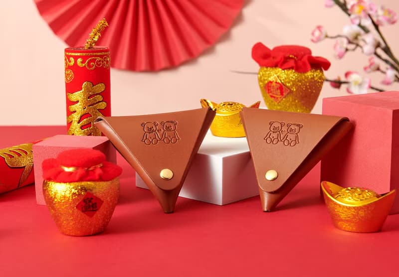 樣樣好物  幸福小熊 本革三角多用包